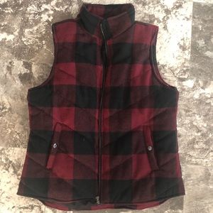 Buffalo plaid Red & Black Vest